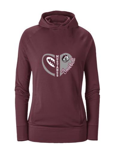 South Effingham Mustangs Heart Football Women's Hoodie