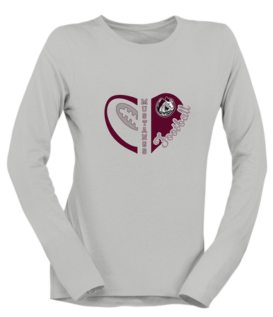 South Effingham Mustangs Heart Football Women's Premium LS T-Shirt