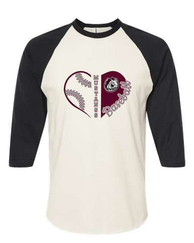 South Effingham Mustangs Heart Baseball Women's Baseball T-Shirt