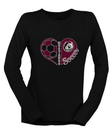 South Effingham Mustangs Heart Soccer Women's Premium LS T-Shirt