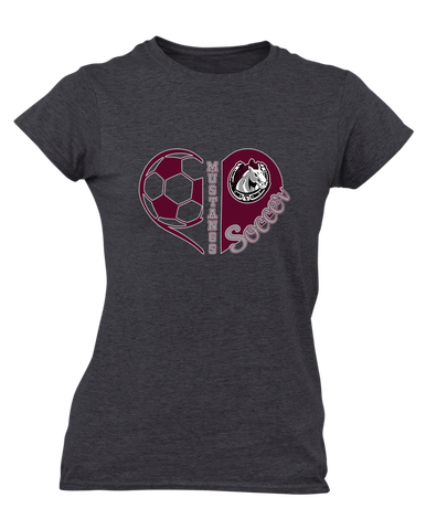 South Effingham Mustangs Heart Soccer Women's Premium SS T-Shirt