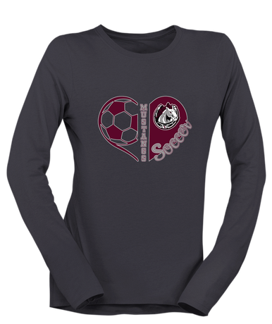 South Effingham Mustangs Heart Soccer Women's LS T-Shirt