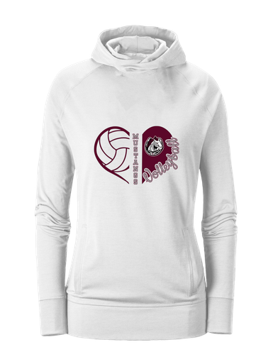 South Effingham Mustangs Heart Volleyball Women's Hoodie