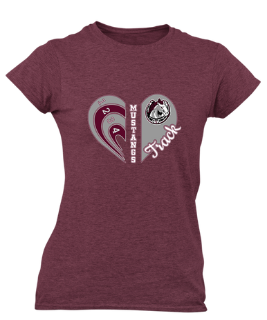 South Effingham Mustangs Heart Track Women's Premium SS T-Shirt