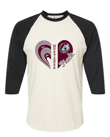South Effingham Mustangs Heart Track Women's Baseball T-Shirt