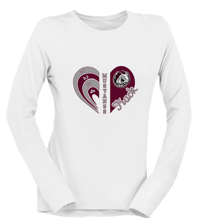 South Effingham Mustangs Heart Track Women's Premium LS T-Shirt