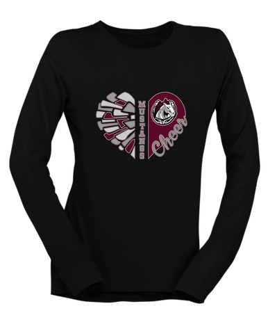 South Effingham Mustangs Heart Cheer Women's Premium LS T-Shirt