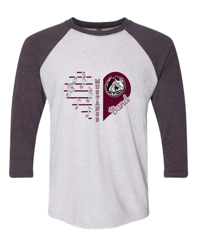 South Effingham Mustangs Heart Band Women's Baseball T-Shirt