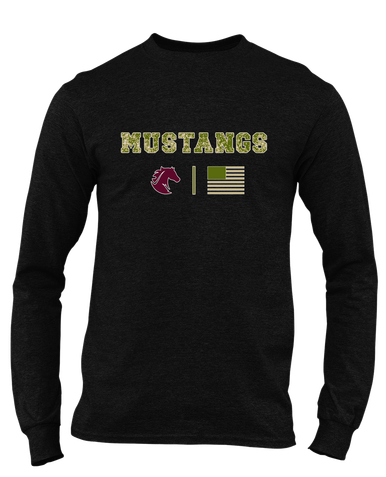 Northside Mustangs Camo Flag Men's LS T-Shirt
