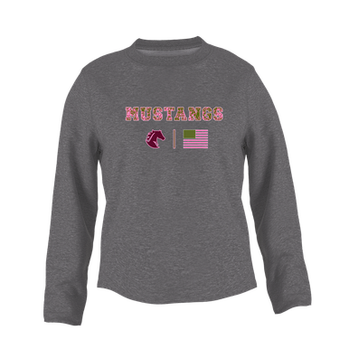 Northside Mustangs Pink Camo Flag Women's Sweatshirt