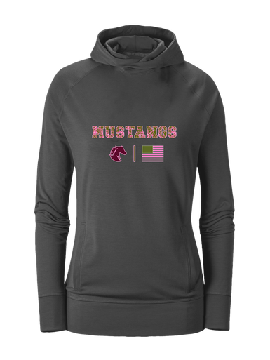 Northside Mustangs Pink Camo Flag Women's Hoodie