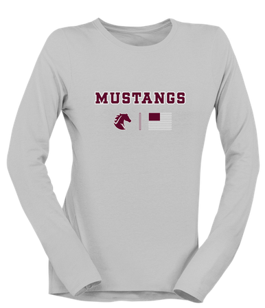 Northside Mustangs Team Colors Flag Women's LS T-Shirt