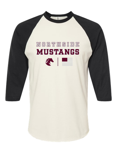 Northside Mustangs Spirit Flag Women's Baseball T-Shirt