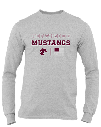 Northside Mustangs Spirit Flag Men's LS T-Shirt