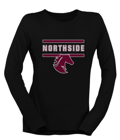 Northside Mustangs Mascot #4 Women's Premium LS T-Shirt