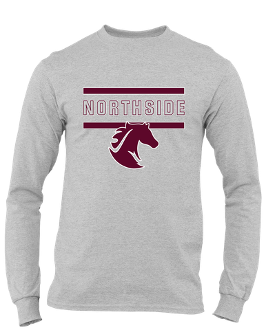 Northside Mustangs Mascot #4 Men's LS T-Shirt