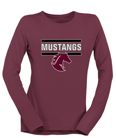 Northside Mustangs Mascot #5 Women's LS T-Shirt