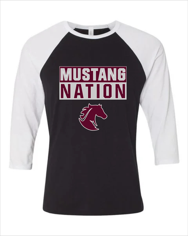 Northside Mustangs Nation #1 Women's Baseball T-Shirt