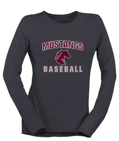 Northside Mustangs Baseball #1 Women's LS T-Shirt