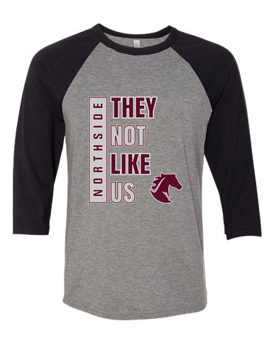 Northside Mustangs They Not Like Us #1 Women's Baseball T-Shirt