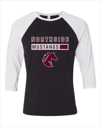 Northside Mustangs Mascot #7 Women's Baseball T-Shirt