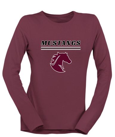 Northside Mustangs Mascot #8 Women's LS T-Shirt