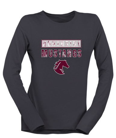Northside Mustangs Mascot #9 Women's LS T-Shirt