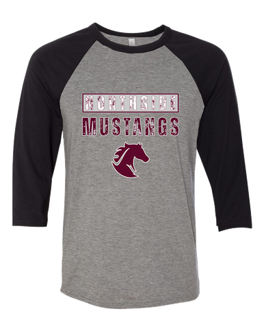 Northside Mustangs Mascot #9 Men's Baseball T-Shirt