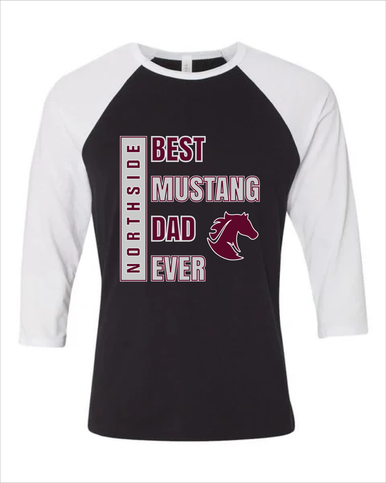 Northside Mustangs Best Mustang Dad Men's Baseball T-Shirt