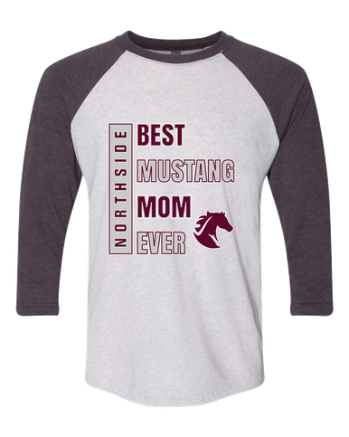Northside Mustangs Best Mustang Mom Women's Baseball T-Shirt