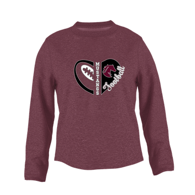 Northside Mustangs Heart Football Women's Sweatshirt