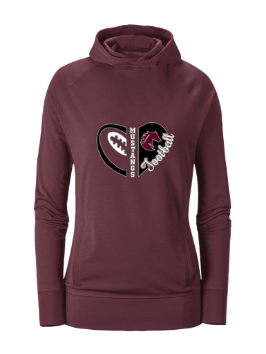Northside Mustangs Heart Football Women's Hoodie