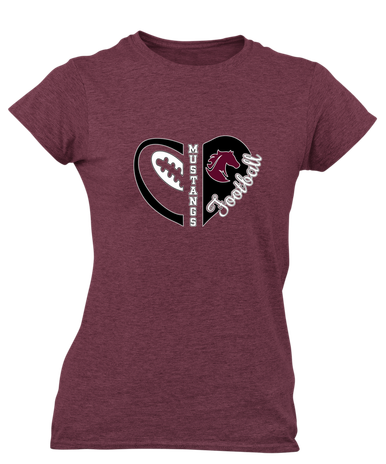 Northside Mustangs Heart Football Women's SS T-Shirt