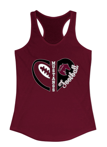 Northside Mustangs Heart Football Women's Tank Top
