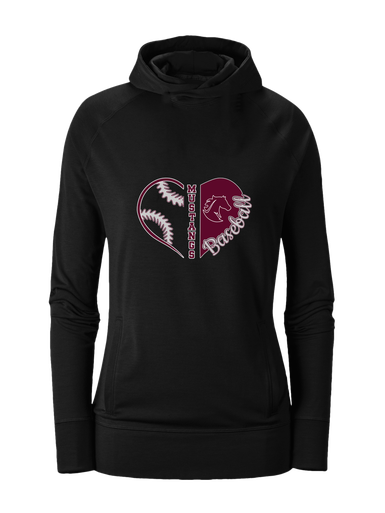 Northside Mustangs Heart Baseball Women's Hoodie