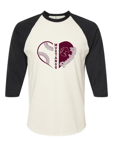 Northside Mustangs Heart Baseball Women's Baseball T-Shirt