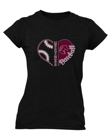 Northside Mustangs Heart Baseball Women's Premium SS T-Shirt