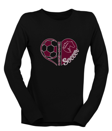 Northside Mustangs Heart Soccer Women's Premium LS T-Shirt