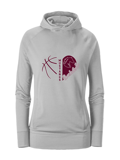 Northside Mustangs Heart Basketball Women's Hoodie