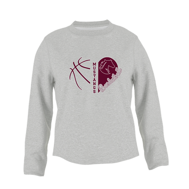 Northside Mustangs Heart Basketball Women's Sweatshirt