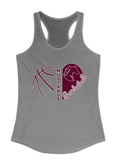 Northside Mustangs Heart Basketball Women's Tank Top