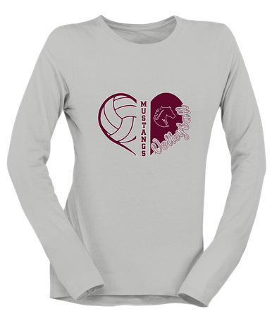 Northside Mustangs Heart Volleyball Women's Premium LS T-Shirt
