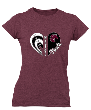 Northside Mustangs Heart Track Women's Premium SS T-Shirt