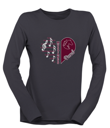 Northside Mustangs Heart Band Women's Premium LS T-Shirt