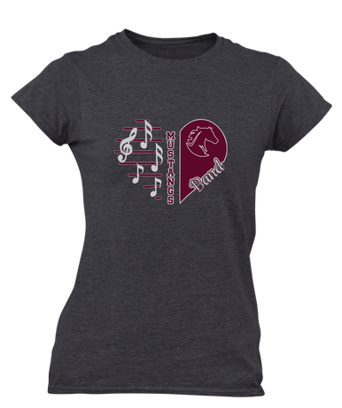 Northside Mustangs Heart Band Women's Premium SS T-Shirt