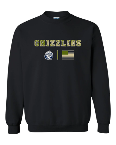 Glacier Peak Grizzlies Camo Flag Men's Sweatshirt