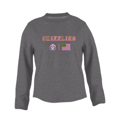 Glacier Peak Grizzlies Pink Camo Flag Women's Sweatshirt