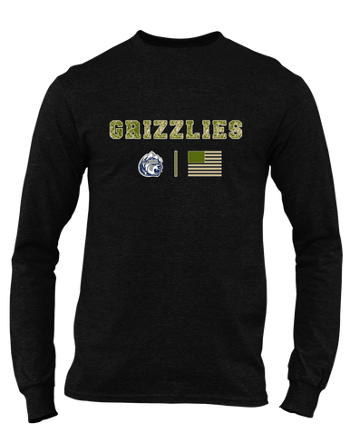 Glacier Peak Grizzlies Camo Flag Men's LS T-Shirt