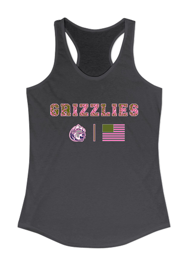 Glacier Peak Grizzlies Pink Camo Flag Women's Tank Top