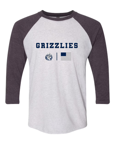 Glacier Peak Grizzlies Team Colors Flag Men's Baseball T-Shirt